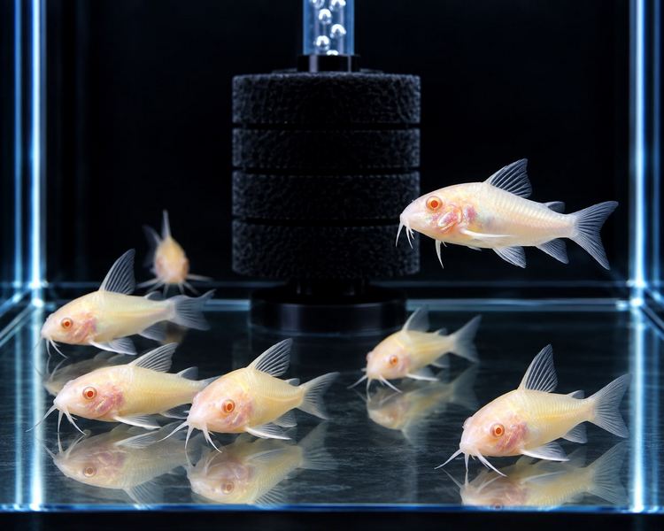 Albino Peppered Corydoras ~ 2.5cm